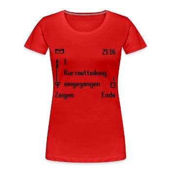 Retro Handy - Frauen Premium Bio T-Shirt - Rot - Vorne - Mia (176cm)
