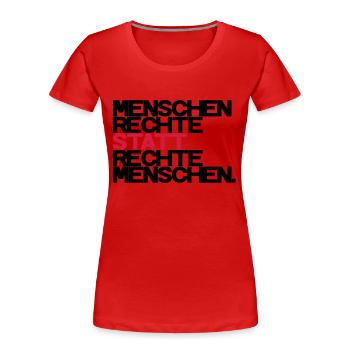 Menschenrechte - Frauen Premium Bio T-Shirt - Rot - Vorne - Mia (176cm)