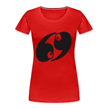 69 - Frauen Premium Bio T-Shirt - Rot - Vorne - Mia (176cm)