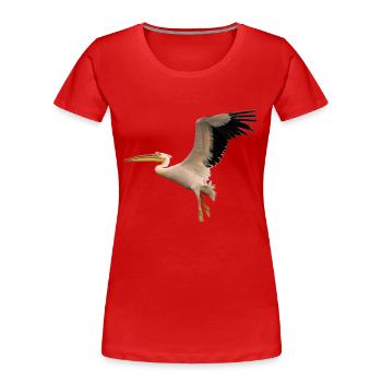 vogel1 oiseau Pélican Pélican - T-shirt bio Premium Femme - rouge - Devant - Mia (176cm)