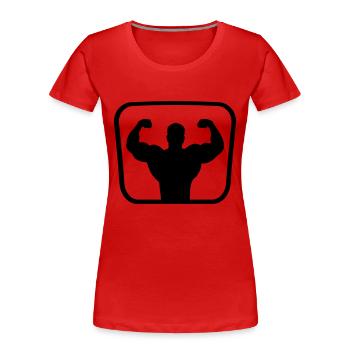 bodybuilding_20 - Frauen Premium Bio T-Shirt - Rot - Vorne - Mia (176cm)