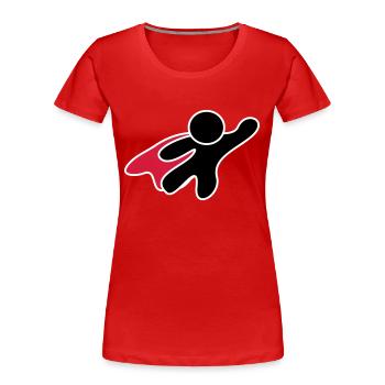 Superhero - T-shirt bio Premium Femme - rouge - Devant - Mia (176cm)