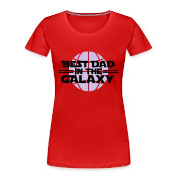 Best dad in he galaxy - Frauen Premium Bio T-Shirt - Rot - Vorne - Mia (176cm)