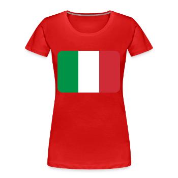 ITALY FLAG round corner 400 dpi - T-shirt bio Premium Femme - rouge - Devant - Mia (176cm)