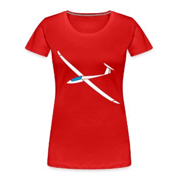 Duo Discus Segelflugzeug gleiten Pilot Flugzeug - Frauen Premium Bio T-Shirt - Rot - Vorne - Mia (176cm)