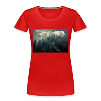 Wildnis Bären Poster - Frauen Premium Bio T-Shirt - Rot - Vorne - Mia (176cm)
