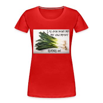 Ne plaisante pas avec moi et mon gang - T-shirt bio Premium Femme - rouge - Devant - Mia (176cm)