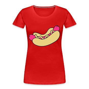 Hot Dog - Frauen Premium Bio T-Shirt - Rot - Vorne - Mia (176cm)