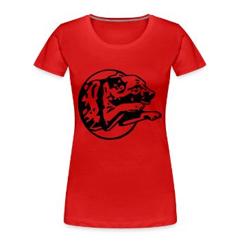 springen ein ba - Frauen Premium Bio T-Shirt - Rot - Vorne - Mia (176cm)