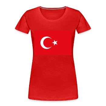 Drapeau de la Turquie - T-shirt bio Premium Femme - rouge - Devant - Mia (176cm)