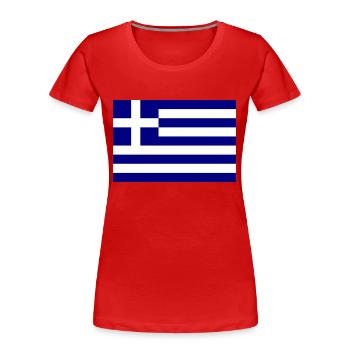 Greece flag - Women's Premium Organic T-Shirt - red - Front - Mia (176cm)