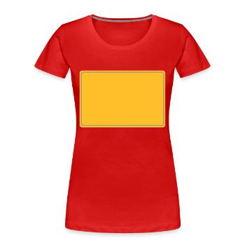 ortsschild - Frauen Premium Bio T-Shirt - Rot - Vorne - Mia (176cm)