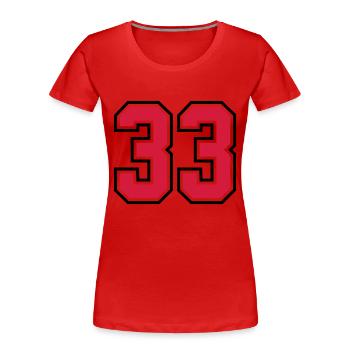 33 sports jersey football number - T-shirt bio Premium Femme - rouge - Devant - Mia (176cm)