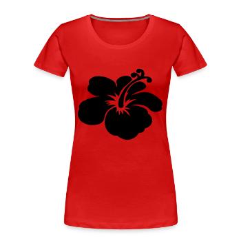 hibiscus - T-shirt bio Premium Femme - rouge - Devant - Mia (176cm)