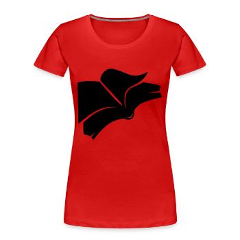 buch - Frauen Premium Bio T-Shirt - Rot - Vorne - Mia (176cm)