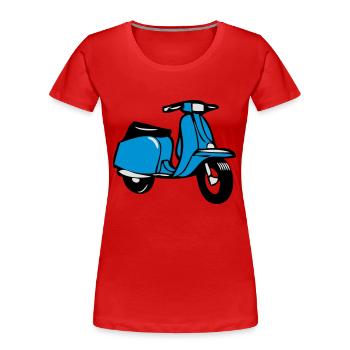 motorroller cool - Frauen Premium Bio T-Shirt - Rot - Vorne - Mia (176cm)