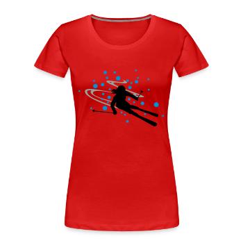 Skifahrerin Schnee - Frauen Premium Bio T-Shirt - Rot - Vorne - Mia (176cm)