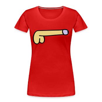 symbol dick - Frauen Premium Bio T-Shirt - Rot - Vorne - Mia (176cm)