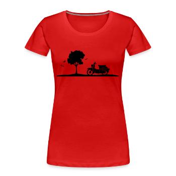 Fahrzeug - Schalbe Baum - Frauen Premium Bio T-Shirt - Rot - Vorne - Mia (176cm)