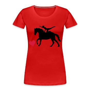 Voltige - T-shirt bio Premium Femme - rouge - Devant - Mia (176cm)