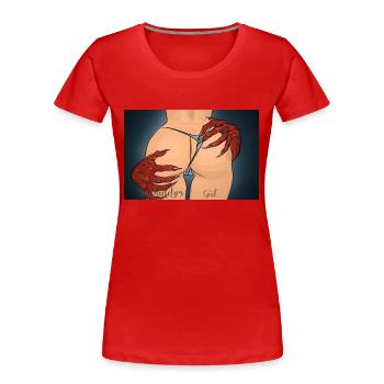 Daddy s Girl Devils Hands naked girl rock n Roll - Women's Premium Organic T-Shirt - red - Front - Mia (176cm)