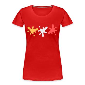 Taches de couleur dans les couleurs lesbiennes Pride - T-shirt bio Premium Femme - rouge - Devant - Mia (176cm)