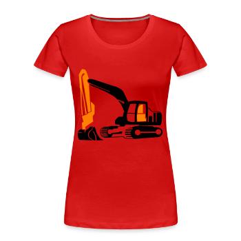 Excavatrice - T-shirt bio Premium Femme - rouge - Devant - Mia (176cm)