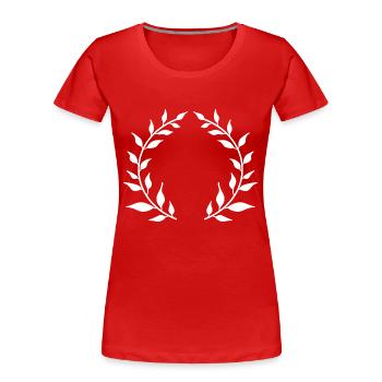 Wreath white - Women's Premium Organic T-Shirt - red - Front - Mia (176cm)