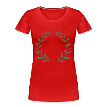 Wreath green - Women's Premium Organic T-Shirt - red - Front - Mia (176cm)