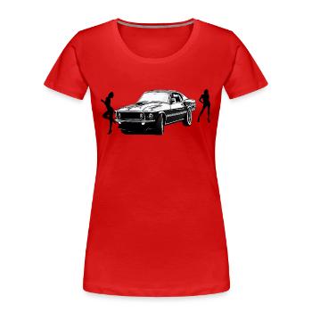 Voiture - T-shirt bio Premium Femme - rouge - Devant - Mia (176cm)