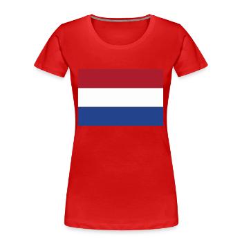 Flagge Niederlande (Holland) / Holland Flagge - Frauen Premium Bio T-Shirt - Rot - Vorne - Mia (176cm)
