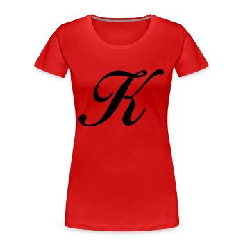 K - T-shirt bio Premium Femme - rouge - Devant - Mia (176cm)