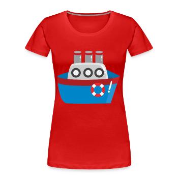Schiff - Frauen Premium Bio T-Shirt - Rot - Vorne - Mia (176cm)