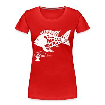 Fish Aquarium Marine Life Climate Environmental Protection - Women's Premium Organic T-Shirt - red - Front - Mia (176cm)