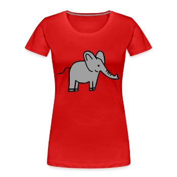 Elefant - Frauen Premium Bio T-Shirt - Rot - Vorne - Mia (176cm)