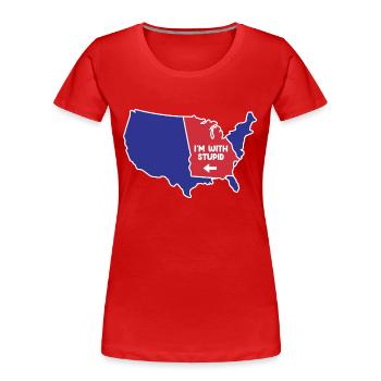 Georgia US Design für patriotische Georgier - Frauen Premium Bio T-Shirt - Rot - Vorne - Mia (176cm)