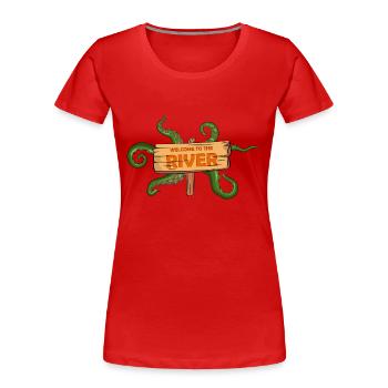 Willkommen am Fluss Spooky Halloween Comic Style - Frauen Premium Bio T-Shirt - Rot - Vorne - Mia (176cm)