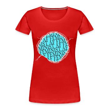 humour anniversaire antiracisme chats 8ème marche - T-shirt bio Premium Femme - rouge - Devant - Mia (176cm)