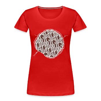 happy computer programming profession present idea - Frauen Premium Bio T-Shirt - Rot - Vorne - Mia (176cm)