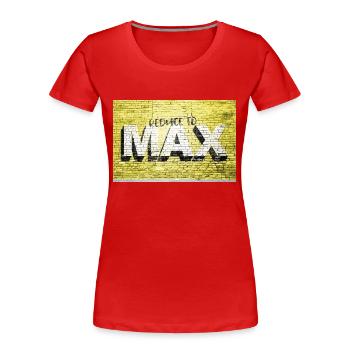 Auf maximale Motivation reduzieren Zitat Graffiti - Frauen Premium Bio T-Shirt - Rot - Vorne - Mia (176cm)