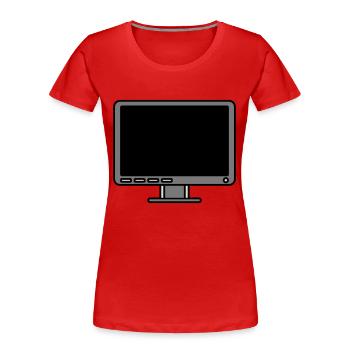 Icon Logo Computer Screen - Women's Premium Organic T-Shirt - red - Front - Mia (176cm)