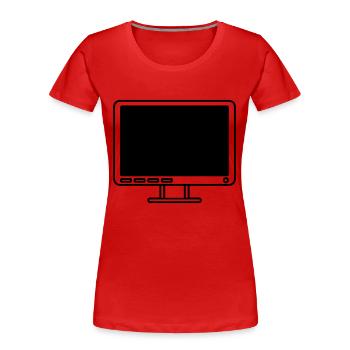 Screen Display Computer Icon - Women's Premium Organic T-Shirt - red - Front - Mia (176cm)
