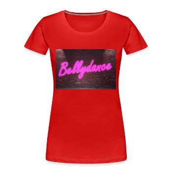 Neon Bauchtanz Schriftzug - Frauen Premium Bio T-Shirt - Rot - Vorne - Mia (176cm)