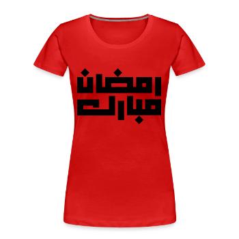 Ramadan Mubarak, Ramadan Mubarak 2023 - Frauen Premium Bio T-Shirt - Rot - Vorne - Mia (176cm)