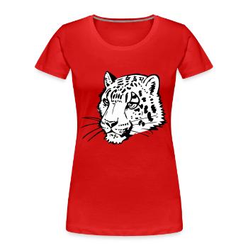 Léopard des neiges en poignée de bande dessinée - T-shirt bio Premium Femme - rouge - Devant - Mia (176cm)