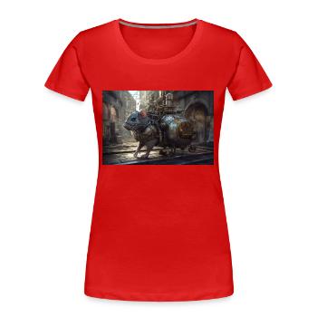 Ratte City - Frauen Premium Bio T-Shirt - Rot - Vorne - Mia (176cm)