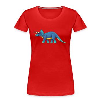 Triceratops - Frauen Premium Bio T-Shirt - Rot - Vorne - Mia (176cm)