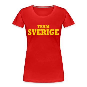 Team sverige - Frauen Premium Bio T-Shirt - Rot - Vorne - Mia (176cm)