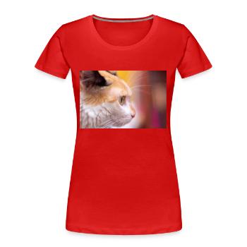 Cat's look - Women's Premium Organic T-Shirt - red - Front - Mia (176cm)