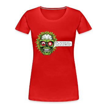 Marihuana - Comic Schädel - Frauen Premium Bio T-Shirt - Rot - Vorne - Mia (176cm)